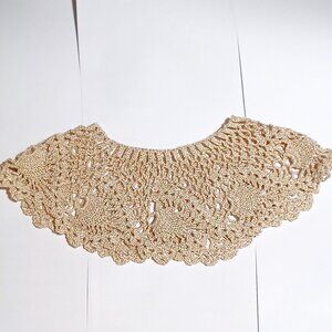 Boho Crochet Collar Cream with Gold